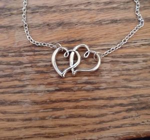 Double heart anklet